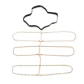 Strass lichaam ketting detail met meervoudige gouden ketting en zwarte elastische band. - ST086 / Goud