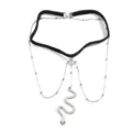 Sexy meellaagse strass slang lichaam ketting en dij ketting voor vrouwen mode nachtclub - ST085 / Zilver