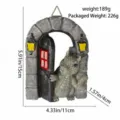 Resin Dinosaur Open Door Hanging Ornament, Cute Dragon Stone Arch Wall Decor for Home - Door Dragon