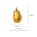 Onregelmatige hanger van roestvrij staal met 18K vergulde accessoire afmetingen details. - Lava Steen Hanger / Goud