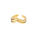Double Layer V-Shaped Open Ring Vintage Gold Stainless Steel Fashion Jewelry For Women - Double-Layer V-Shape Open (JZ3119G-2)