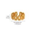 Stainless steel geometric chain open ring, vintage gold finish fashion jewelry for women. - Geometric Chain Shape (JZ9958G)