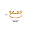 Gold stainless steel double band open ring variant, minimalist geometric finger jewelry accessory - Simple Double-Layer Open (JZ9961G)