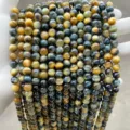 Perles en vrac de pierres précieuses d'œil de tigre jaune et bleu pour fabrication de bijoux. - 6mm (Environ 60 Perles) / Perles d'Œil de Tigre Fantaisie Optimisé 5A