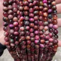 Perles en pierres précieuses d'œil de tigre rouge perles rondes pour la fabrication de bijoux - 8mm (Environ 47 Perles) / Perles en Vrac en Œil de Tigre Ciel Étoilé Rouge Optimisé