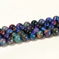 Perles Rondes en Pierre Précieuse Oeil de Tigre Coloré pour Accessoires de Bijoux - 10mm (Environ 37 Perles) / Perles en Vrac Œil de Tigre Pietersite Optimisé