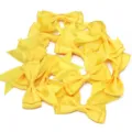 Yellow polyester double layer swallowtail bow hair clips gift wrapping DIY accessories - 2.5cm Width (10 Pieces/Pack) / Yellow