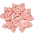Pink polyester double layer swallowtail ribbon bow for hair clips gift packaging DIY crafts - 2.5cm Width (10 Pieces/Pack) / Pink