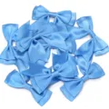 Blue satin ribbon bows for DIY craft, gift wrapping, clothing and doll accessories. - 2.5cm Width (10 Pieces/Pack) / Blue