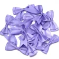Purple satin ribbon bows set for DIY craft accessories gift wrapping and clothing doll supplies - 2.5cm Width (10 Pieces/Pack) / Purple