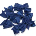 Dark blue satin ribbon bows double swallowtail hair clip gift wrapping DIY craft accessories - 2.5cm Width (10 Pieces/Pack) / Navy Blue