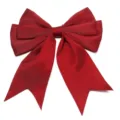 Red polyester double layer swallowtail bow ribbon for hair clip gift wrapping DIY craft - 4cm Width (10 Pieces/Pack) / Burgundy