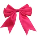 Pink polyester double-layer swallowtail bow detail for hair clips or gift wrapping. - 4cm Width (10 Pieces/Pack) / Rose Red