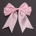 Pink satin double layer swallowtail bow accessory for DIY craft, hair clips and gift packaging. - 4cm Width (10 Pieces/Pack) / Pink