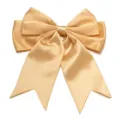 Gold polyester double layer swallowtail bow detail close up for gift packaging and DIY crafts - 4cm Width (10 Pieces/Pack) / Champagne