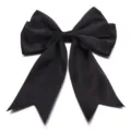 Black double-layered ribbon bow detail showing neat swallowtail edge and texture. - 4cm Width (10 Pieces/Pack) / Black