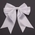 White double layer swallowtail ribbon bow, perfect for hair clips, gift wrapping and DIY crafts. - 4cm Width (10 Pieces/Pack) / White