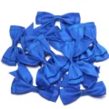 Blue polyester double layer swallowtail bows for gift wrapping and DIY craft accessories. - 2.5cm Width (10 Pieces/Pack) / Blue