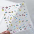 Süße Kaninchen Stern Mond 3D geprägte Nagelkunst Sticker, transparente Bogen Maniküre. - Mondpalast Kaninchen Geprägt Cartoon (TS-879)