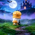 Halloween gnomo statuetta miniatura zucca ornamento decorazione scrivania resina 2.5cm - 5# Gnomo Zucca