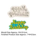 Moule en silicone Happy Birthday pour decoration de gateau au chocolat DIY 15-304 - Style 2 (15-304) / Gris