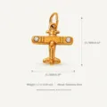 Colgante de avión de acero inoxidable con piedras de cristal, accesorio de joyería, oro. - Colgante de Avión Minimalista