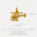Colgante de helicóptero bañado en oro de acero inoxidable con cristales para joyería DIY. - Colgante de Helicóptero