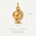 Pendentif Globe En Acier Inoxydable Plaque Or 18K Charm DIY Collier Accessoire - Pendentif Globe
