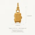 Charm pendentif valise bagage en acier inoxydable plaqué or 18K pour collier DIY. - Pendentif Valise