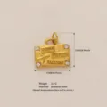 Pendentif valise en acier inoxydable doré charm bijoux DIY avec noms de villes et strass - Bagage