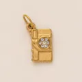 Pendentif grigri livre couleur or vintage avec strass cristal étincelants pour bijoux. - Appareil photo