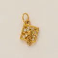 Pendentif breloque de bagage carré en strass plaqué or 18K acier inoxydable femme - Toque de docteur