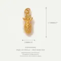 Stainless steel gold pineapple pendant charm with detailed texture, compact size 17.1mm. - Pineapple