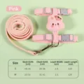 Ροζ χαριτωμένο λουρί και σαμαράκι κατοικίδιων με κουνέλι, ρυθμιζόμενο γιλέκο σκύλους γάτες. - Ροζ (Αρκούδα Κινούμενα Σχέδια)