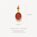 Gold copper red zircon pendant necklace, elegant oval gemstone jewelry specification. - July Birthstone Pendant