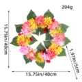 Corona de flores artificiales para puerta principal, guirlanda colgante de dalias 40cm - Guirnalda Floral Amarillo Naranja Rosa (U3-26)