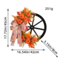 Corona de otoño de Acción de Gracias con rosas naranjas artificiales, calabazas y rueda. - Rueda de Calabaza Naranja (H2-17)
