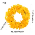 Corona de hojas de ginkgo artificiales amarillas para puerta principal otoño 40cm - Guirnalda de Hojas de Ginkgo (T1-16)