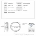 Pendientes de aro 3 piedras Moissanite color D de cobre chapado detalles joyas - Pendientes de Moissanita Versátiles (Oro Blanco) / Plateado