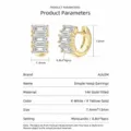 14K Gold Plated Moissanite Three-Stone Hoop Earrings Elegant Women Jewelry Chic Design - Exquisite Moissanite Earrings (K Yellow) / Gold