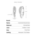 Moissanite Hoop Earrings 14K White Gold Plated 17mm Huggie Sparkly Earrings for Women Chic - Double-Layer Offset Moissanite Huggie Earrings (White Gold) / Silver