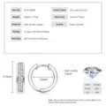 Classic silver hoop earrings for women, featuring 5A cubic zirconia stones and 17mm size. - Minimalist Huggie Earrings (White Gold) / Silver