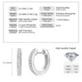 D Color Moissanite Hoop Earrings Premium Copper 5-Layer Plated Minimalist Chic Versatile Ear Jewelry - Single-Row Moissanite Earrings (White Gold) / Silver