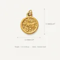 Stainless steel gold plated round embossed pendant DIY jewelry accessory for women - Coin Texture Pendant