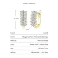 Superbes boucles d'oreilles huggie en moissanite plaquée or 14k, bijoux de luxe étincelants femme. - Boucles d'Oreilles Mûres Pavé Éparpillé (K Jaune)
