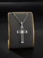 Stainless steel cross pendant necklace for men and women fashion jewelry accessory gift - NK Chain