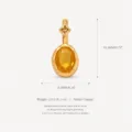 Gold-plated copper pendant necklace with yellow oval cubic zirconia stone, elegant jewelry. - November Birthstone Pendant