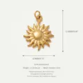 Stainless steel sun pendant DIY jewelry accessory, minimalist gold celestial charm. - Retro Radiating Sun Pendant