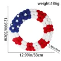 Couronne Pompon Drapeau Américain Fête Indépendance Décoration Murale Suspendue 33cm de fête - Couronne de Pompons Jour de l'Indépendance