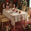 Christmas embroidered lace tablecloth holiday dining table cover festive home decor - Christmas Bell